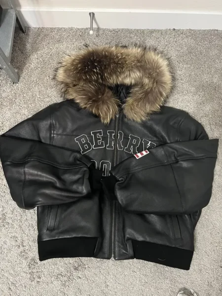 Raspberry Hills Berry fur leather jacket