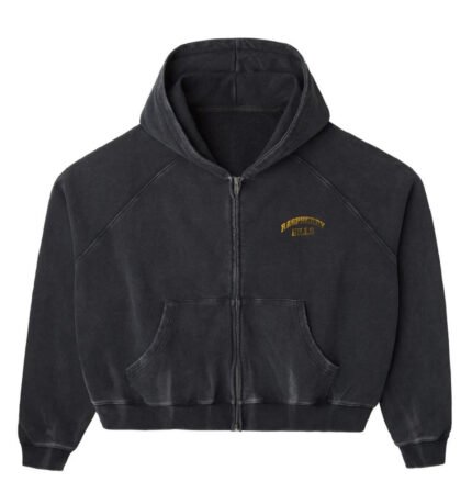 Raspberry Hills ‘Acid Wash’ Black Zip Up Hoodie